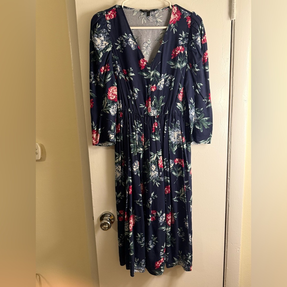 Banana Republic Navy Floral Dress